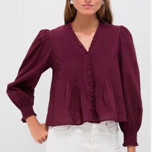 Sea New York Anise long sleeve Blouse in burgundy
